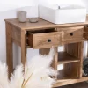 Meuble avec vasque simple à poser 120 cm "Maestro" en manguier