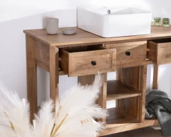 Meuble avec vasque simple à poser 120 cm "Maestro" en manguier