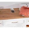 Meuble avec vasque simple en acacia blanc "Trégastel" 120 cm