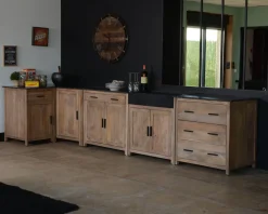 Meuble bois massif de cuisine 1 porte 