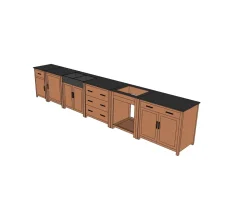 Meuble de cuisine bois massif 1 porte 1 tiroir "Grand Chef"