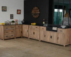 Meuble de cuisine bois massif 1 porte 1 tiroir 