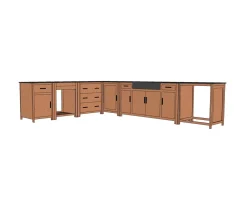 Meuble de cuisine bois massif 1 porte 1 tiroir 