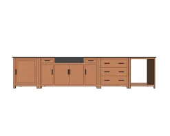 Meuble de cuisine bois massif 1 porte 1 tiroir 