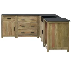 Meuble de cuisine bois massif 1 porte 1 tiroir 