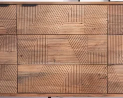 Meuble de rangement bas 160 cm avec tiroirs "Uky" design contemporain esprit rétro
