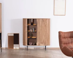Meuble de rangement design rétro "Bopee" étagères avec éclairage LED