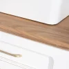 Meuble de salle bain double en acacia naturel et blanc "Trégastel"