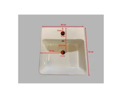 Meuble de salle bain double en acacia naturel et blanc 