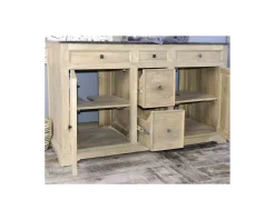Meuble de salle de bain 2 vasques manguier et quartz blanc 