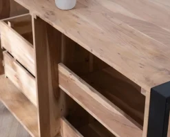 Meuble de salle de bain bois massif et pieds métal "Montréal" 150cm