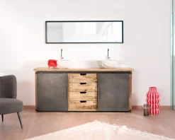 Meuble de salle de bain "Caractère" 180 cm 2 vasques