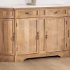 Meuble de salle de bain deux vasques bois et quartz 150cm "Églantine"