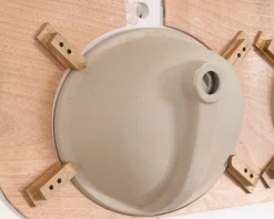 Meuble de salle de bain deux vasques bois et quartz 150cm "Églantine"