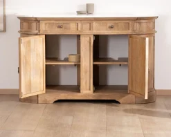 Meuble de salle de bain deux vasques bois et quartz 150cm 