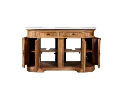 Meuble de salle de bain deux vasques bois et quartz 150cm 