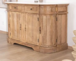 Meuble de salle de bain deux vasques bois et quartz 150cm 