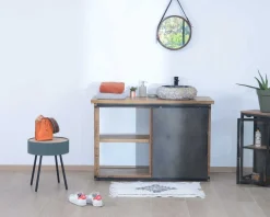 Meuble de salle de bain porte coulissante 