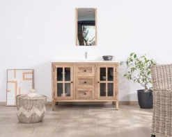 Meuble de salle de bain simple vasque 120 cm "Maestro" en manguier
