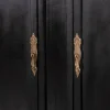 Meuble double vasque coins arrondis bois noir quartz blanc "Églantine"