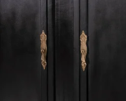 Meuble double vasque coins arrondis bois noir quartz blanc "Églantine"