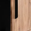 Meuble haut multi-rangement design rétro "Bopee" acacia avec éclairage LED