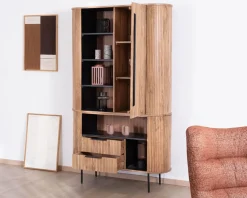 Meuble haut multi-rangement design rétro 