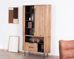 Meuble haut multi-rangement design rétro 