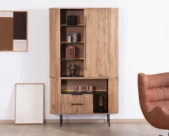 Meuble haut multi-rangement design rétro 