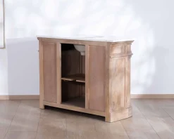 Meuble salle de bain 1 vasque manguier massif quartz blanc 