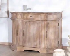 Meuble salle de bain 1 vasque manguier massif quartz blanc 