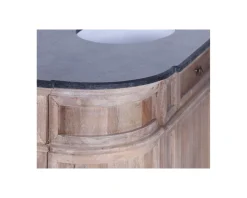 Meuble salle de bain pierre 1 vasque bois massif arrondi 