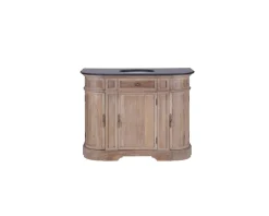 Meuble salle de bain pierre 1 vasque bois massif arrondi 