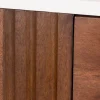 Meuble simple vasque en manguier foncé "Malova" 90 cm style rétro chic