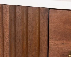 Meuble simple vasque en manguier foncé "Malova" 90 cm style rétro chic