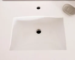 Meuble simple vasque en manguier foncé 