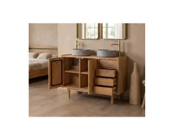 Meuble sous vasque 120 cm avec portes et tiroirs 