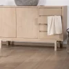 Meuble sous vasque 140 cm en manguier blanchi avec portes et tiroirs "Kahiko"