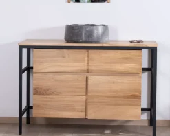 Meuble sous vasque contemporain en teck 120 cm 