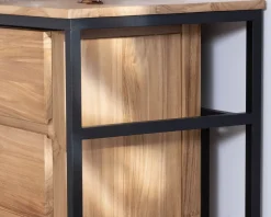 Meuble sous vasque contemporain en teck 120 cm 