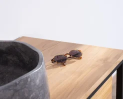 Meuble sous vasque contemporain en teck 120 cm 