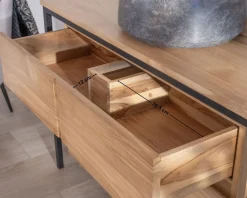 Meuble sous vasque contemporain en teck 120 cm 
