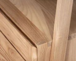 Meuble sous vasque design japandi 120 cm en teck "Beau Matin"