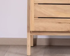 Meuble sous vasque design japandi 120 cm en teck 
