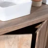 Meuble sous vasque double en manguier massif sablé 165cm "Maestro"