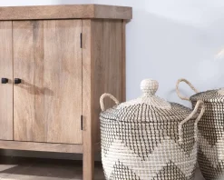 Meuble sous vasque double en manguier massif sablé 165cm 