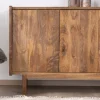 Meuble sous vasque en manguier foncé avec portes et tiroirs "Kahiko" 120 cm