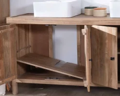 Meuble sous vasque simple en manguier massif 80cm 2 portes 