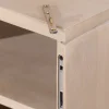 Meuble sous vasque suspendu 140 cm en manguier blanchi "Nani" façades bi-texturées