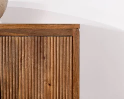 Meuble sous vasque suspendu 140 cm en manguier foncé 
